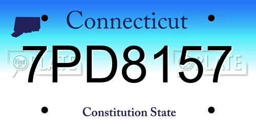 7PD8157 Connecticut License Plate