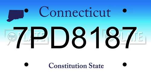 7PD8187 Connecticut License Plate