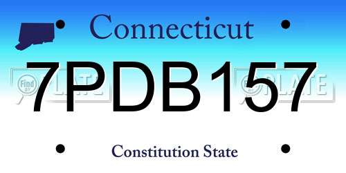 7PDB157 Connecticut License Plate