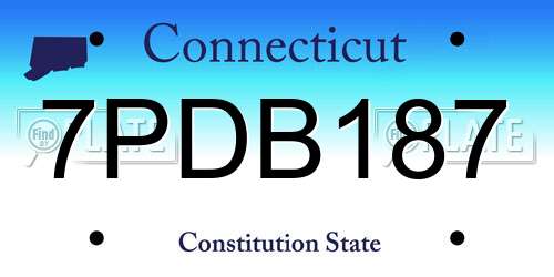 7PDB187 Connecticut License Plate