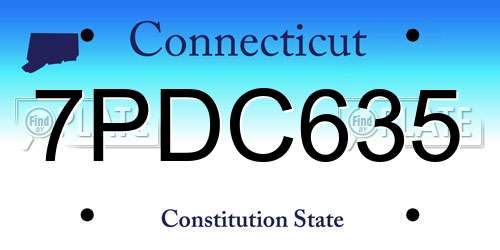 7PDC635 Connecticut License Plate