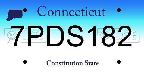 7PDS182 Connecticut License Plate