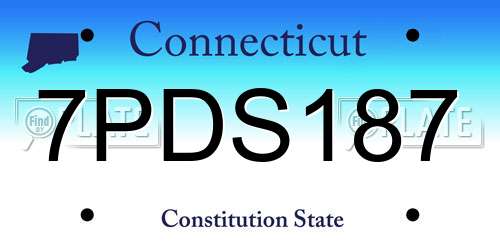 7PDS187 Connecticut License Plate