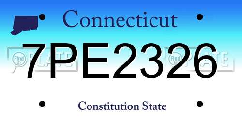 7PE2326 Connecticut License Plate