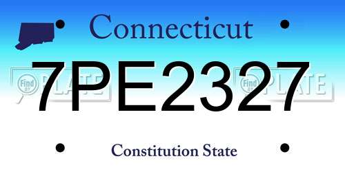 7PE2327 Connecticut License Plate