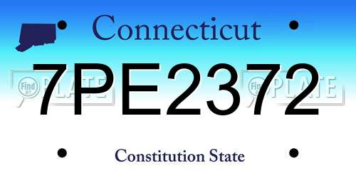 7PE2372 Connecticut License Plate
