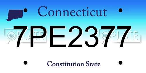 7PE2377 Connecticut License Plate