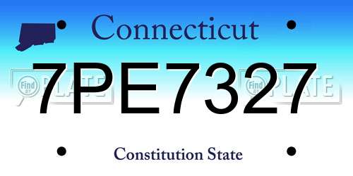 7PE7327 Connecticut License Plate