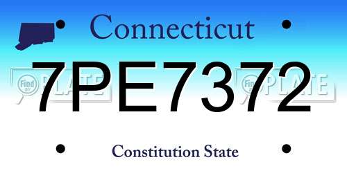 7PE7372 Connecticut License Plate
