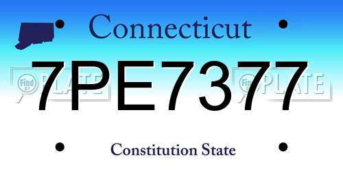 7PE7377 Connecticut License Plate