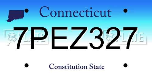 7PEZ327 Connecticut License Plate