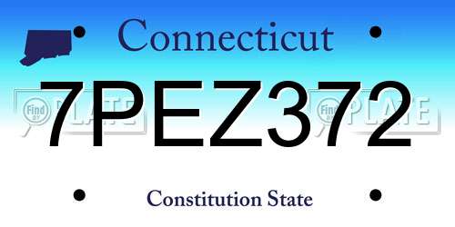 7PEZ372 Connecticut License Plate