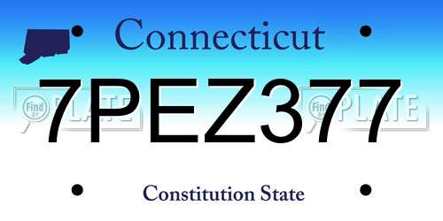 7PEZ377 Connecticut License Plate