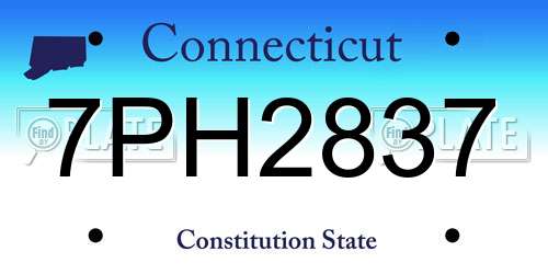 7PH2837 Connecticut License Plate