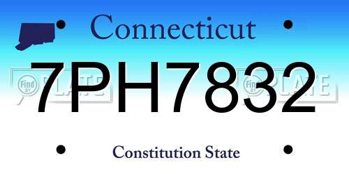 7PH7832 Connecticut License Plate