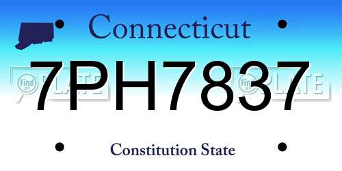 7PH7837 Connecticut License Plate