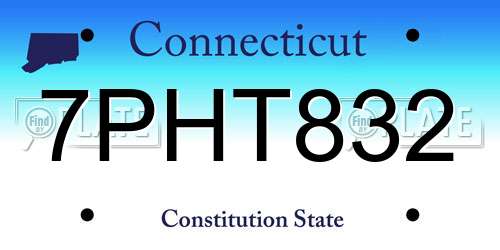 7PHT832 Connecticut License Plate
