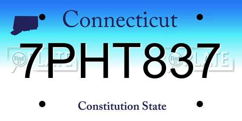 7PHT837 Connecticut License Plate