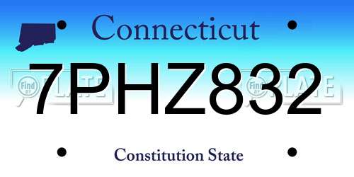7PHZ832 Connecticut License Plate