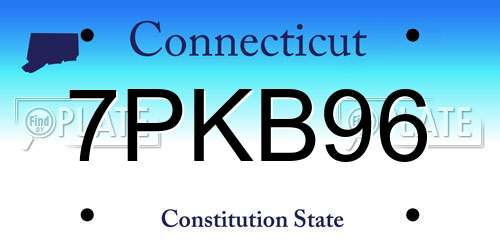 7PKB96 Connecticut License Plate
