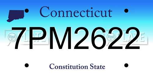 7PM2622 Connecticut License Plate
