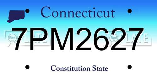 7PM2627 Connecticut License Plate