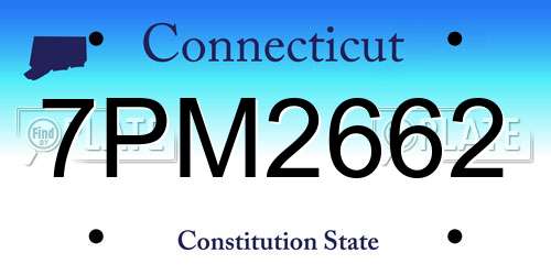 7PM2662 Connecticut License Plate