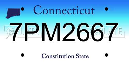 7PM2667 Connecticut License Plate