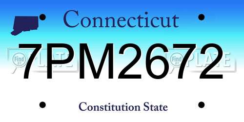 7PM2672 Connecticut License Plate