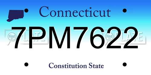 7PM7622 Connecticut License Plate