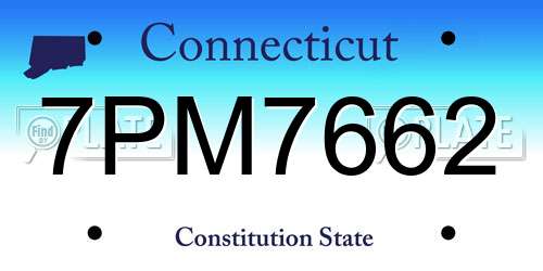 7PM7662 Connecticut License Plate