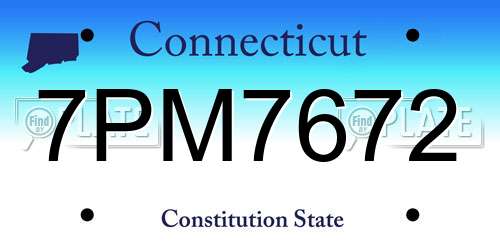7PM7672 Connecticut License Plate