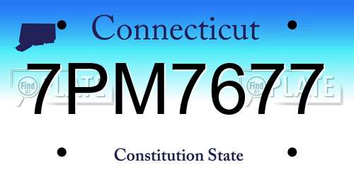 7PM7677 Connecticut License Plate