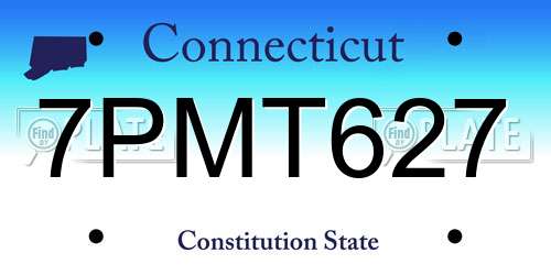 7PMT627 Connecticut License Plate