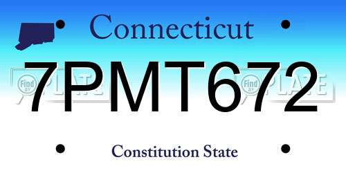 7PMT672 Connecticut License Plate