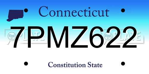 7PMZ622 Connecticut License Plate