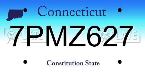 7PMZ627 Connecticut License Plate