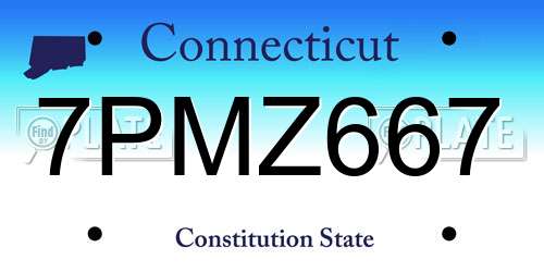 7PMZ667 Connecticut License Plate