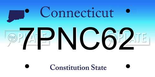 7PNC62 Connecticut License Plate