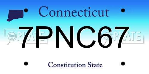 7PNC67 Connecticut License Plate