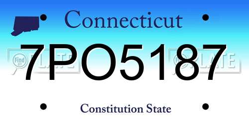 7PO5187 Connecticut License Plate