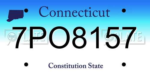 7PO8157 Connecticut License Plate