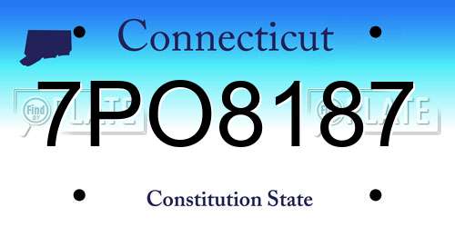 7PO8187 Connecticut License Plate