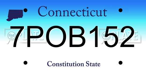 7POB152 Connecticut License Plate