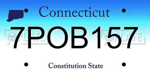7POB157 Connecticut License Plate