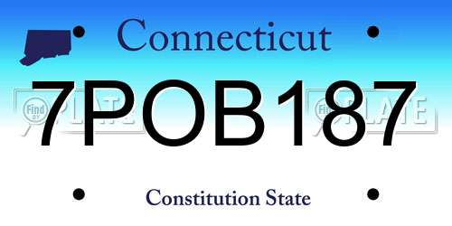 7POB187 Connecticut License Plate