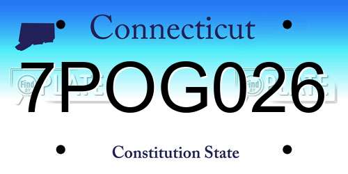 7POG026 Connecticut License Plate