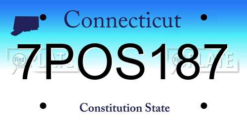 7POS187 Connecticut License Plate
