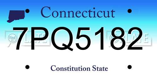 7PQ5182 Connecticut License Plate