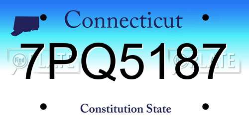 7PQ5187 Connecticut License Plate